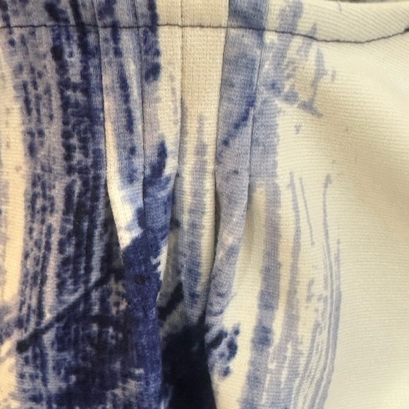 CHICO’S Women’s Blue & White Print Summer Sheath Dress Cap Sleeves Size 16 - Picture 8 of 14